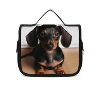 HJUQNGF Toiletry Bag for Women Travel Cosmetic Bag Cute Wiener Sausage Dog Large Makeup Bag Hanging Cosmetic Organizer for Toiletries Accessories 3 In 1 Container, white, 22.5x18.5cm