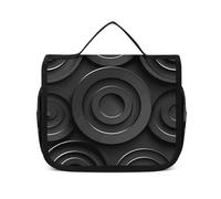 HJUQNGF Toiletry Bag for Women Travel Cosmetic Bag Gray And White Cat Large Makeup Bag Hanging Cosmetic Organizer for Toiletries Accessories 3 In 1 Container, Circles and Spirals, 22.5x18.5cm