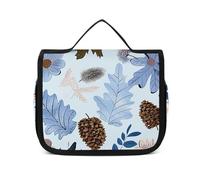 HJUQNGF Toiletry Bag for Women Travel Cosmetic Bag Hand Drawn Elements Large Makeup Bag Hanging Cosmetic Organizer for Toiletries Accessories 3 In 1 Container, white, 22.5x18.5cm