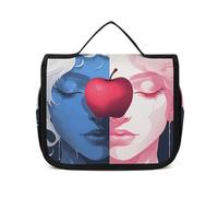 HJUQNGF Toiletry Bag for Women Travel Cosmetic Bag Lake And Trees Large Makeup Bag Hanging Cosmetic Organizer for Toiletries Accessories 3 In 1 Container, Fruit on Face, 22.5x18.5cm