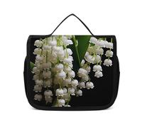 HJUQNGF Toiletry Bag for Women Travel Cosmetic Bag Lake And Trees Large Makeup Bag Hanging Cosmetic Organizer for Toiletries Accessories 3 In 1 Container, Some Lilies of the Valley, 22.5x18.5cm