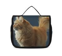 HJUQNGF Toiletry Bag for Women Travel Cosmetic Bag Nature Style Prints Large Makeup Bag Hanging Cosmetic Organizer for Toiletries Accessories 3 In 1 Container, Cat Walks Forward, 22.5x18.5cm