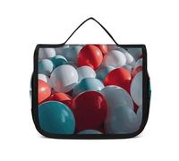 HJUQNGF Toiletry Bag for Women Travel Cosmetic Bag Nature Style Prints Large Makeup Bag Hanging Cosmetic Organizer for Toiletries Accessories 3 In 1 Container, A Lot of Balloons, 22.5x18.5cm