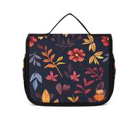HJUQNGF Toiletry Bag for Women Travel Cosmetic Bag With Peach Pattern Large Makeup Bag Hanging Cosmetic Organizer for Toiletries Accessories 3 In 1 Container, Maroon and Yellow, 22.5x18.5cm