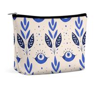 HJUQNGF White Swan in Love Cosmetic Bag Portable Toiletry Bag Large Capacity Travel Makeup Bag Beauty Makeup Organizer for Full-Sized Shampoo Conditioner Brushes Set Makeup Accessories, Blue Eye