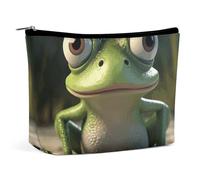 HJUQNGF White Swan in Love Cosmetic Bag Portable Toiletry Bag Large Capacity Travel Makeup Bag Beauty Makeup Organizer for Full-Sized Shampoo Conditioner Brushes Set Makeup Accessories, Frog on the