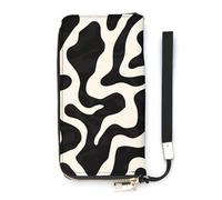 HJUQNGF Wristlet Long Wallet Womens Purse Cactus And Flowers Wallet Zip Clutch Leather Purse Large Capacity Coin Purse Credit Card Holder, Abstract Animal Print, 20x10.5cm