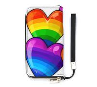 HJUQNGF Wristlet Long Wallet Womens Purse Colorful Flower Pattern Wallet Zip Clutch Leather Purse Large Capacity Coin Purse Credit Card Holder, Skull Dripping Red Rainbow Colored Gay Pride, 20x10.5cm