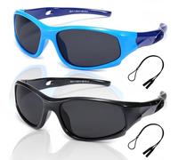 HJUWANG 2 Pair Kids Sunglasses Sport Sunglasses Polarized Sunglasses For Boys Girls Childrens Sunglasses Protection Polarised Sunglasses With Glasses Strap For Sports Hiking Riding