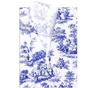 Hjvvr Blue and White Tissue Paper,30sheets Patterned Tissue Paper,50x35cm Blue Flower Wrapping for Packing Gifts DIY Crafts
