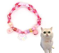 Hjvvr Cat Collar With Bell,Breakaway Pet Collar,Pink Theme Pet Paw Collar