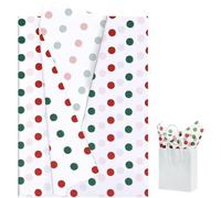 Hjvvr Christmas Tissue Paper,20sheets Red Green Dot Wrapping Tissue Paper,50x35cm Merry Christmas Tissue Paper for Xmas Party