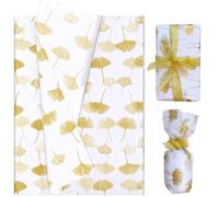 Hjvvr Gold Leaves Tissue Paper,Leaf Wrapping Tissue Paper,20sheets 50x35cm Gift Wrapping