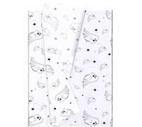 Hjvvr Halloween Ghost Tissue Paper,Black Ghost Wrapping Paper,20sheets 50cmx35cm Halloween Decorative Paper for Party DIY Crafts