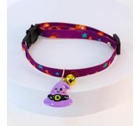 Hjvvr Halloween Purple Witch Cat Collar, Breakaway Cute Collar for Kitten Puppy