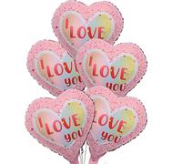 Hjvvr Heart Balloons,5pcs 18inch I LOVE YOU Balloons,Red Heart Shape Valentines Decoration for Anniversary Wedding Birthday Party