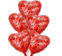 Hjvvr Heart Balloons,5pcs 18inch I LOVE YOU Balloons,Red Heart Shape Valentines Decoration for Anniversary Wedding Birthday Party