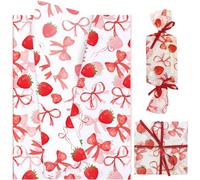 Hjvvr Patterned Tissue Paper,20sheets Strawberry Gift Wrapping Paper,50x35cm Fruit Wrapping Tissue Paper for Valentines Day Wedding Birthday Christmas