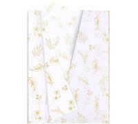 Hjvvr Tissue Paper,20sheets Gold Leaf Tissue Paper,50x35cm Leaves Wrapping Paper for Gift Wrapping DIY Crafts Birthday