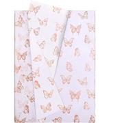 Hjvvr Tissue Paper,Metallic Butterfly Wrapping Paper,20sheets 20x14inch Rose Gold for Birthday Wedding Party