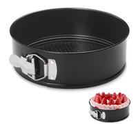 hjwanyin 21cm Non-Stick Spring Form Cake Tin, Round Cake pan with Loose Base for Easy Release, Fridge and Freezer Safe, 8 inch