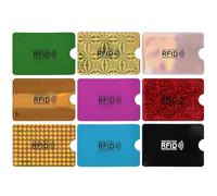 hjwanyin 9 Pcs Colorful RFID Card Holder, RFID Blocking Sleeves Credit Card Sleeves Set Identity Card Protector for Men Women