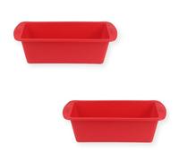 hjwanyin Mini Loaf Tins 2 Pcs, Silicone 1Lb Loaf Pans, Non-Stick Baking Trays, Small Cake Bread Tins for Baking, Rectangle Baking Moulds, Air Fryer Cake Tin, Bread Making Accessories