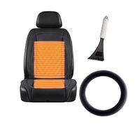 HJXBD888 Warm Car Seat Pad Comes with snow shovel and steering wheel cover It Is the Warmest Gift for Drivers in Winter,Black-singleseat+steeringwheelcover