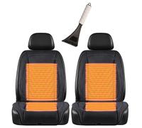 HJXBD888 Warm Car Seat Pad Comes with snow shovel and steering wheel cover It Is the Warmest Gift for Drivers in Winter,Black-twoseats