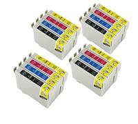 HJXcTRH Compatible Ink Cartridge Set Compatible With Stylus SX210 SX115 DX4000 DX4050 Models T0711H T0715 T0711 T0712 T0714 T0891(4 Sets (16PCS))
