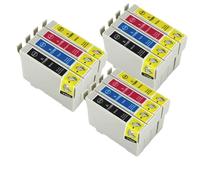 HJXcTRH Compatible Ink Cartridge Set Compatible With Stylus SX210 SX115 DX4000 DX4050 Models T0711H T0715 T0711 T0712 T0714 T0891(3 Sets (12PCS))