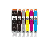 HJXcTRH Vilaxh PGI530 XL Replacement Ink Cartridge Compatible With CLI 531 Compatible With TS8750 TS8751 Printer(6PCS)