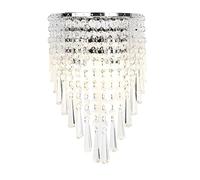 HJXDtech High Quality Crystal Curtain Wall Sconce, Classic Wall Light Gold Finish for Night Aisle Living Room (Silver)
