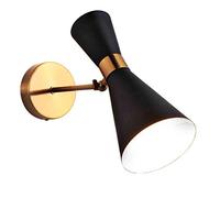 HJXDtech Modern Simple Metal Wall Sconce Light in Brass Finish Angle Adjustable Wall Lamp for Bedside Stairway Porch Aisle (Black)