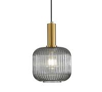 HJXDtech Vintage Ribbed Glass Pendant Light Gold E27 Ceiling Lamp