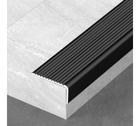 HJXGQJM Aluminium Alloy Stair Nosing Protector, Stair Edge Protector,Non-Slip Floor Strip, L Shape Stair Edge Protector, Non-Slip Stair Tread Stair Trim For Indoor Outdoor Stair Use(Noir,30x20mm)