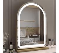 HJXGQJM Desktop Led Makeup Mirror, Arched LED Vanity Mirror, 3 Lighting Modes, Touch Screen, 42x59cm, Tabletop Mount