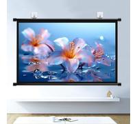 HJXGQJM Pull Down Projector Screen, Roll-Down Retractable Manual Projector Screen HD Portable Projection Screen 16:9/4:3, For Home Theater, KTV Entertainment And Movie Game Projection(16:9,72")