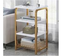 HJYBFA 2/3/4 Tier Coffee Table, Simple Design Sofa with Multifunctional Storage Rack and Metal Frame,Suitable for Small Space,Living Room,Study Room,G Decoration