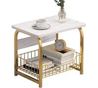 HJYBFA 2/3/4 Tier Coffee Table, Simple Design Sofa with Multifunctional Storage Rack and Metal Frame,Suitable for Small Space,Living Room,Study Room,B Decoration