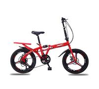 HJYBFA 20 in 7-Speed Full Suspension MTB Bikes Folding Bike,Portable Bikes,Double Disc Brake Mountain Urban Commuters for Adult Teens