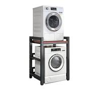 HJYBFA Adjustable Dryer Stand Stacking Kit for Front Load Washing Machines & Tumble Dryers Over Washer Storage Rack 400KG Capacity Efficient Laundry Organization Space Saving