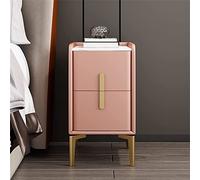 HJYBFA Black Wood, Nightstand For Bedroom White Modern Simplicity, Mini Bedside Cabinet 2 Drawer Grey, Light Luxury Ultra-narrow Italian Leather 35X40X(Color Decoratio