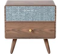 HJYBFA Elegant Smart Nightstand Wireless Charging End Table Bluetooth Speaker Dual Usb Port Wooden Drawers Bedside Cabinet Side