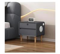 HJYBFA HJYBFAWH Night Stand Smart Nightstand with Usb Port Speaker And Fingerprint Lock Bedside Cabinet 2/3 Sofa End Table Spacious Space,Black,2floor