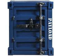 HJYBFA Industrial Style Wrought Iron, 2-layer Nightstand With Door, Retro Bedside Cabinet Black, Bedroom, Living Room, Storage Organizer Side Table 40 * 38 48cm(Color:Dark blue) De