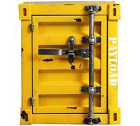 HJYBFA Industrial Style Wrought Iron, 2-layer Nightstand With Door, Retro Bedside Cabinet Black, Bedroom, Living Room, Storage Organizer Side Table 40 * 38 48cm(Color:yellow) Decor