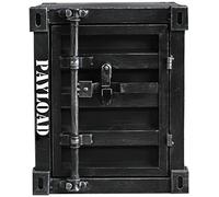 HJYBFA Industrial Style Wrought Iron, 2-layer Nightstand With Door, Retro Bedside Cabinet Black, Bedroom, Living Room, Storage Organizer Side Table 40 * 38 48cm(Color:Black brushed