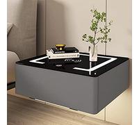HJYBFA Modern White LED Wall mounted Nightstand with Charging Station and 1 Drawer Slim for Living Room Bedroom Includes Lamp.
