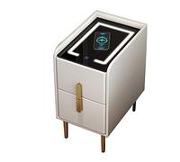 HJYBFA Nightstand, Night Stand with Drawers, Smart Nightstand Wireless Charging Station and 3 Colors Led Lights for room bedroom live